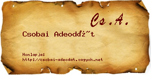 Csobai Adeodát névjegykártya
